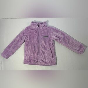 Columbia Girls Fleece Jacket XXS 4/5 Purple Full Zip Plush Fire Side Sherpa Cozy
